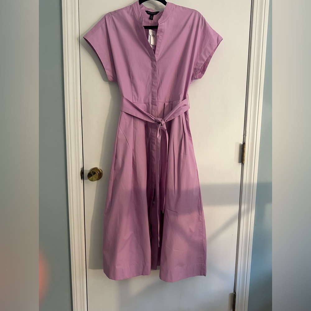 Banana Republic Purple Midi Dress with Short Sleeves
